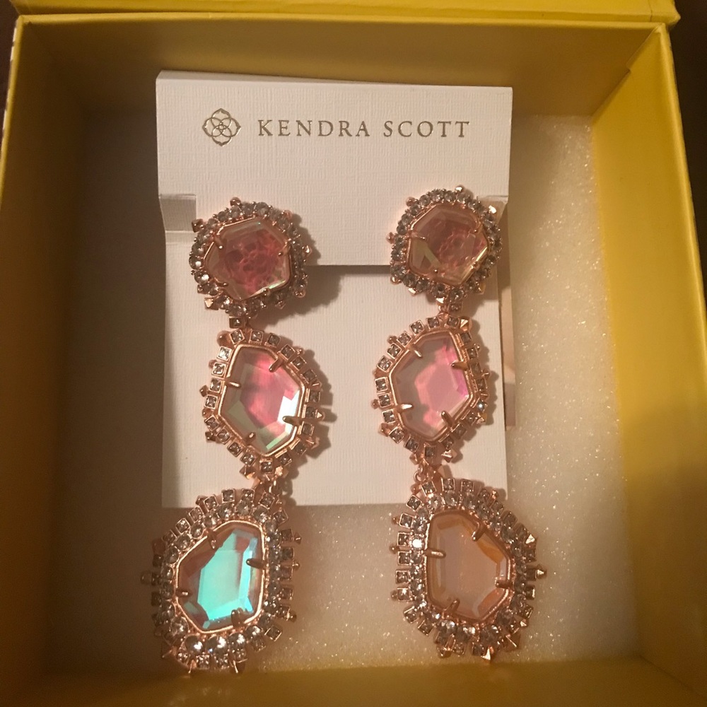 Aria clip on gold earrings in dichroic glass